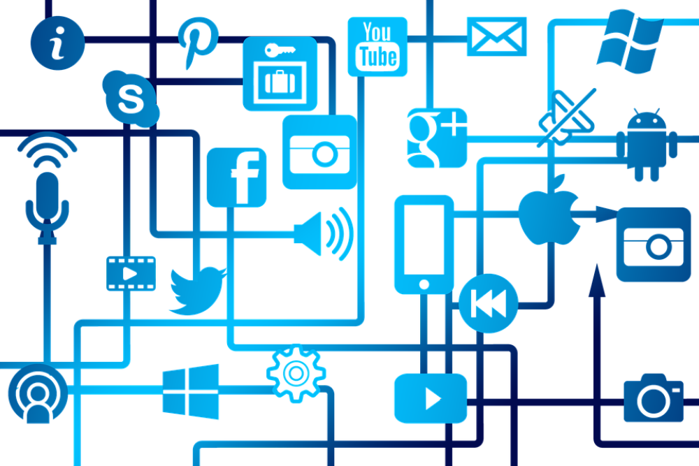 Social Media Network Connectivity PNG Image