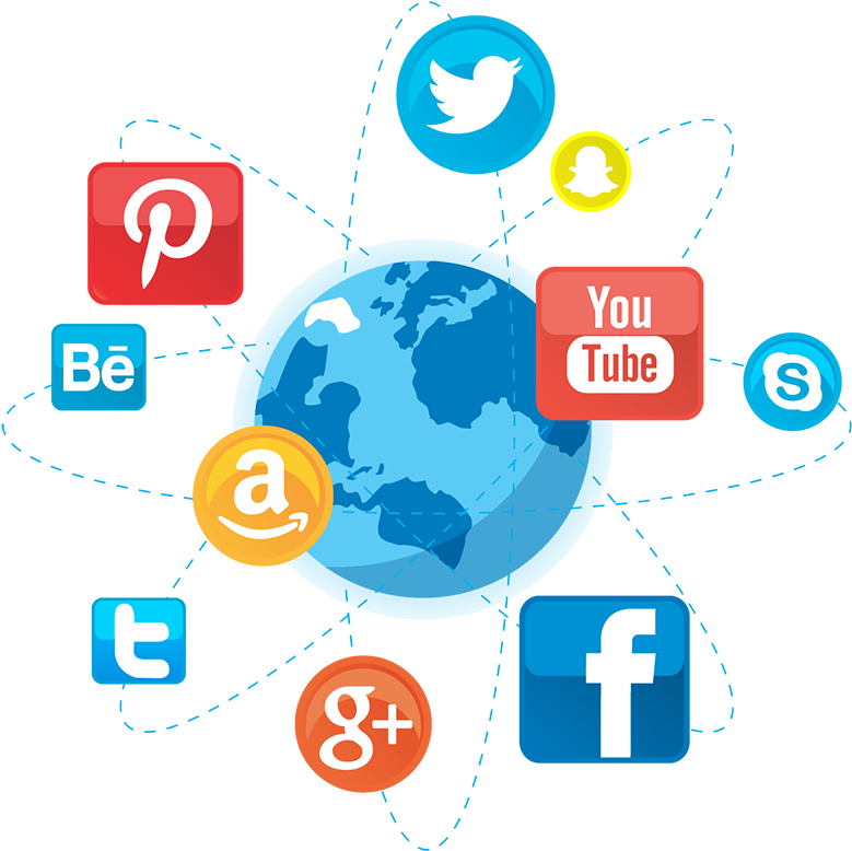 Social Media Networks Global Connectivity PNG Image