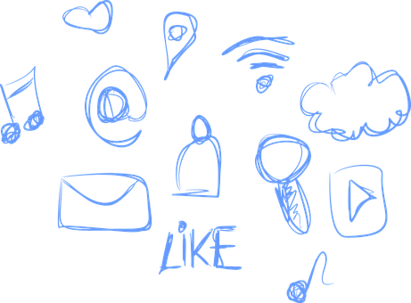 Social_ Media_ Sketch_ Icons PNG Image