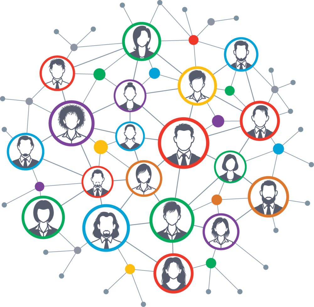 Social Network Connections Graphic PNG Image