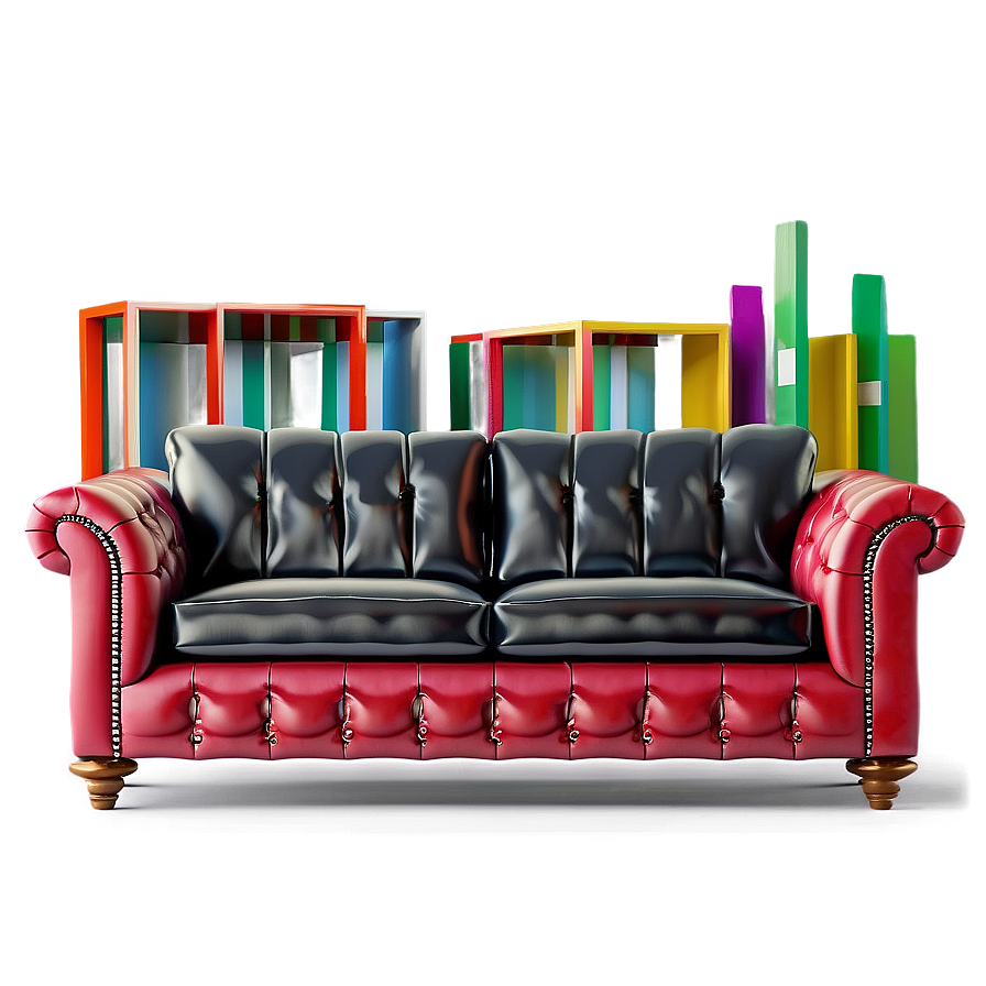 Sofa With Detailed Stitching Png 21 PNG Image