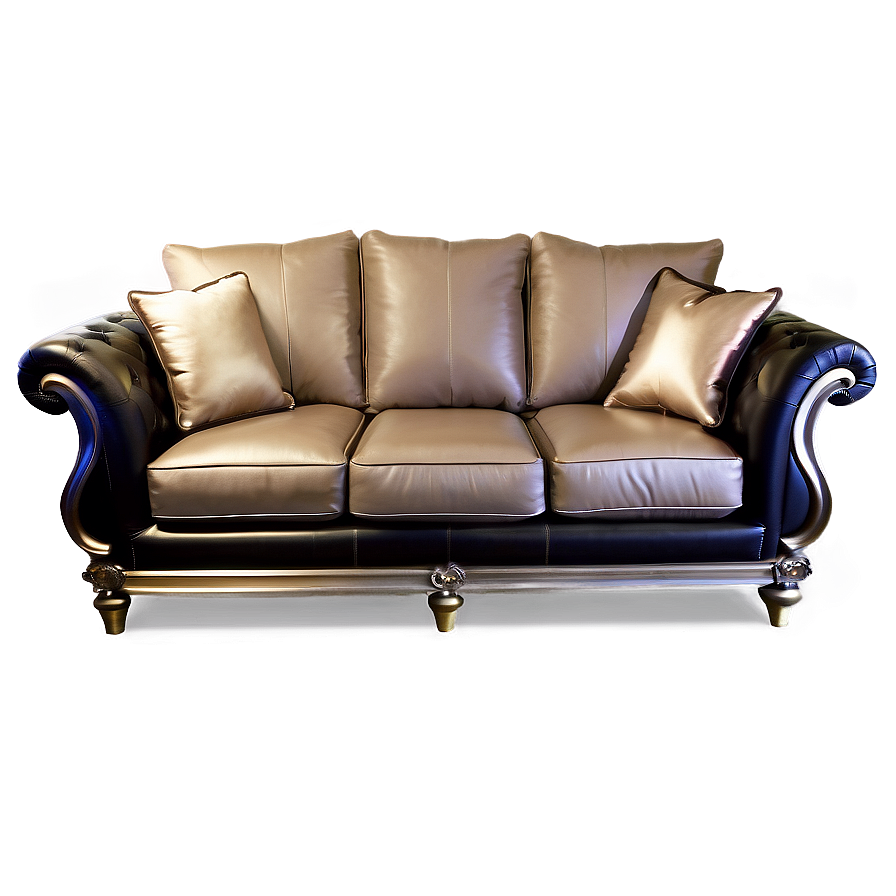 Sofa With Metal Accents Png 32 PNG Image