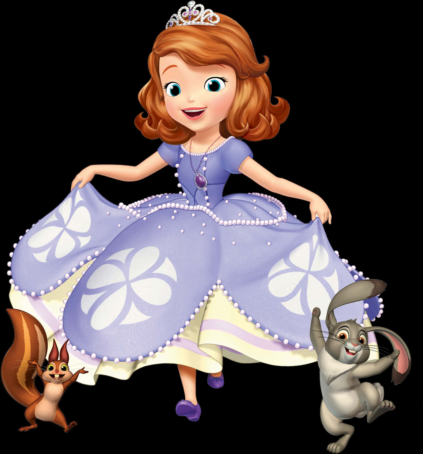 Sofia The First With Animal Friends PNG Image