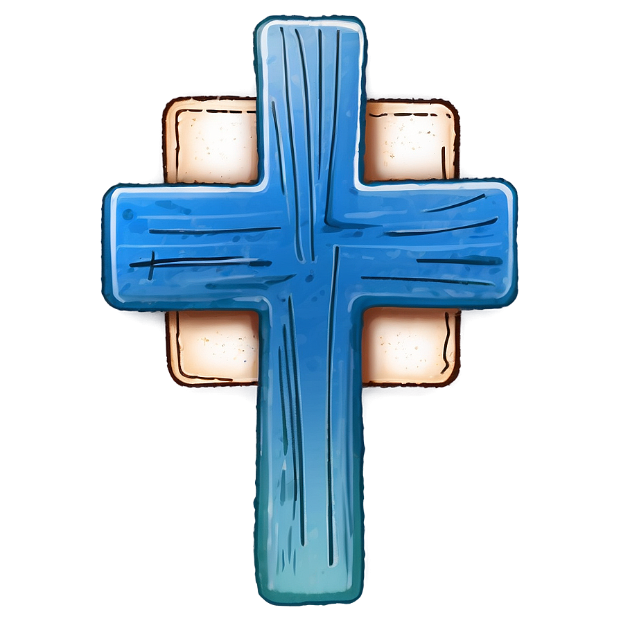 Soft Blue Cross Sketch Png Hgk90 PNG Image