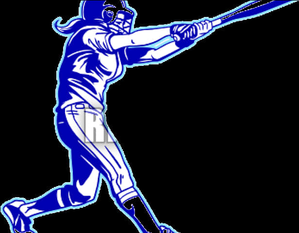 Softball Batter Silhouette PNG Image