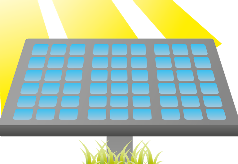 Solar_ Panel_ Illustration_with_ Sunrays PNG Image