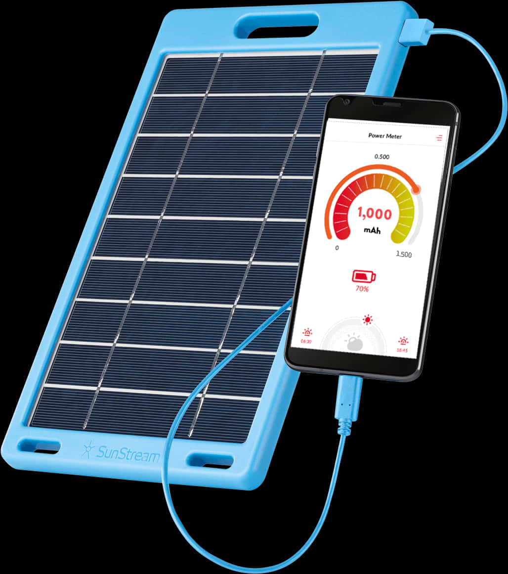 Solar Phone Chargerin Use PNG Image