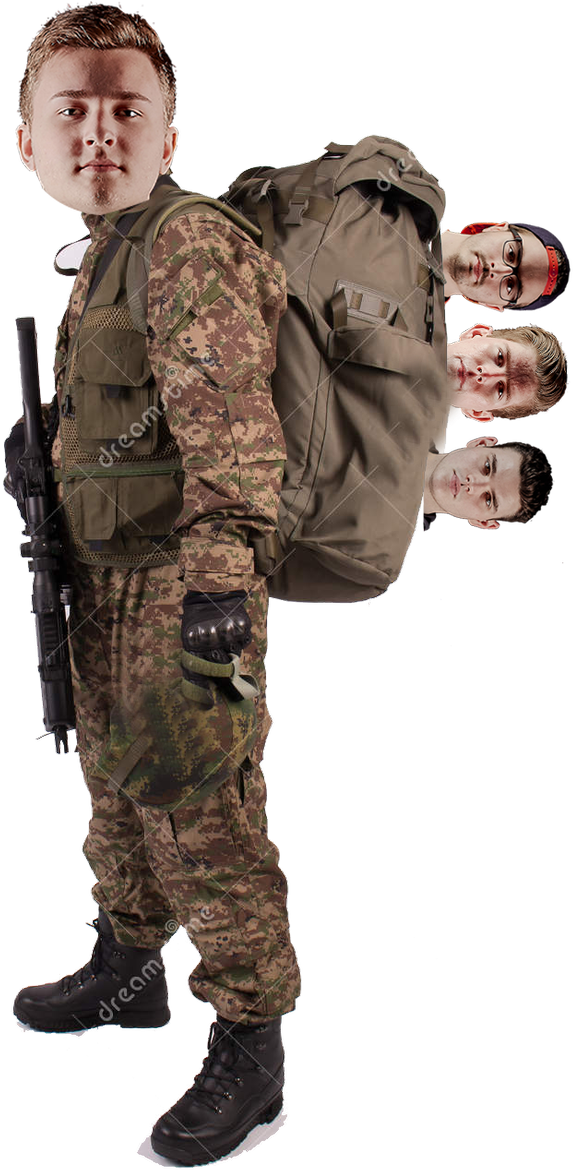 Soldier Multiple Faces Camouflage Uniform PNG Image