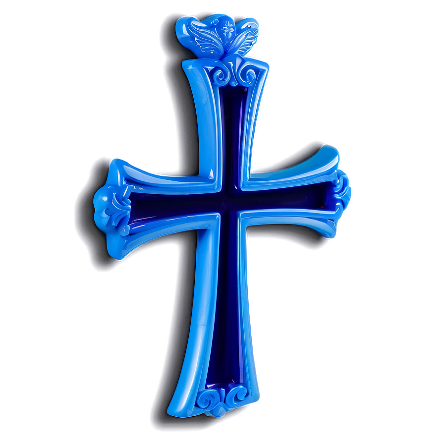 Solid Blue Cross Render Png 06292024 PNG Image