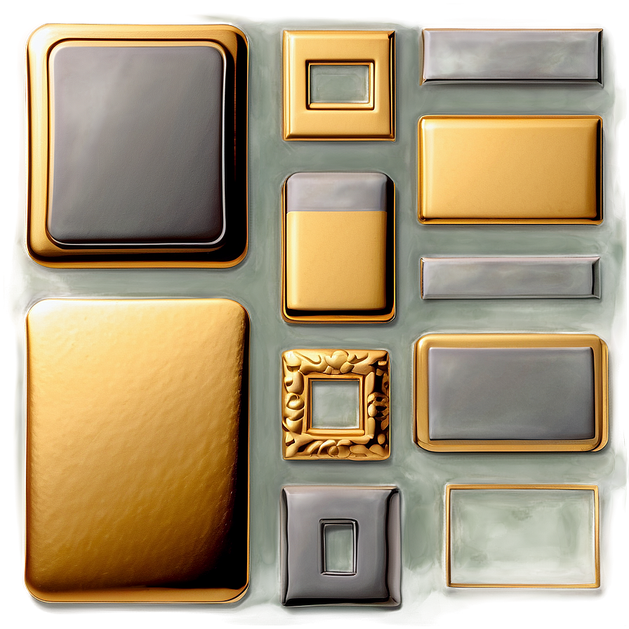 Solid Gold Rectangle Design Png Bct PNG Image