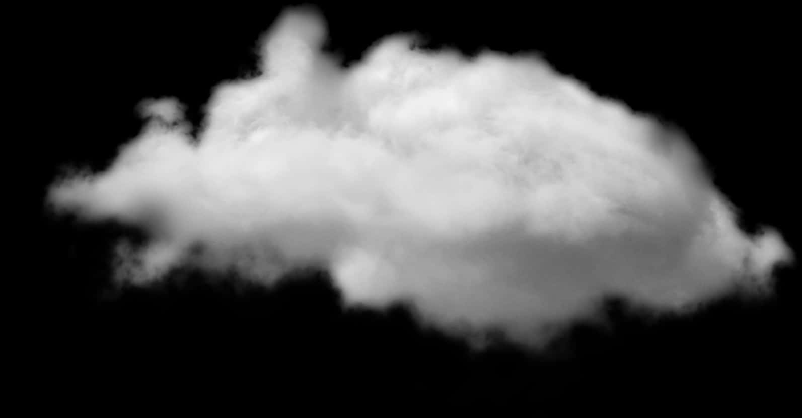 Solitary Cloud Black Background PNG Image