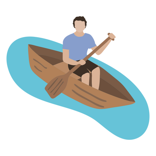 Solo Canoeist Graphic PNG Image