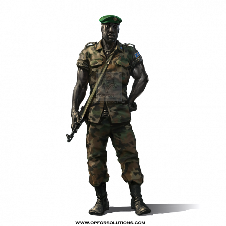 Somali Military Officer Standing PNG Image