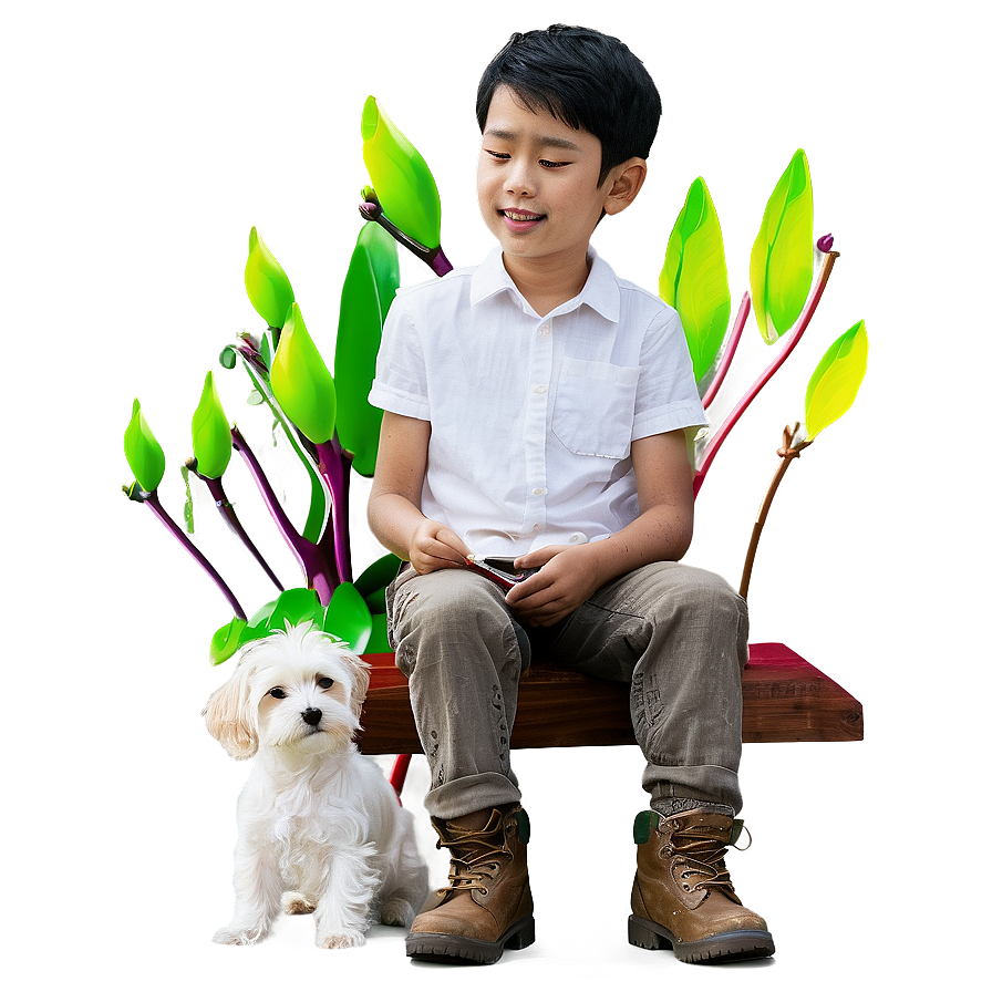 Son And Pet Dog Friendship Png Rxv PNG Image