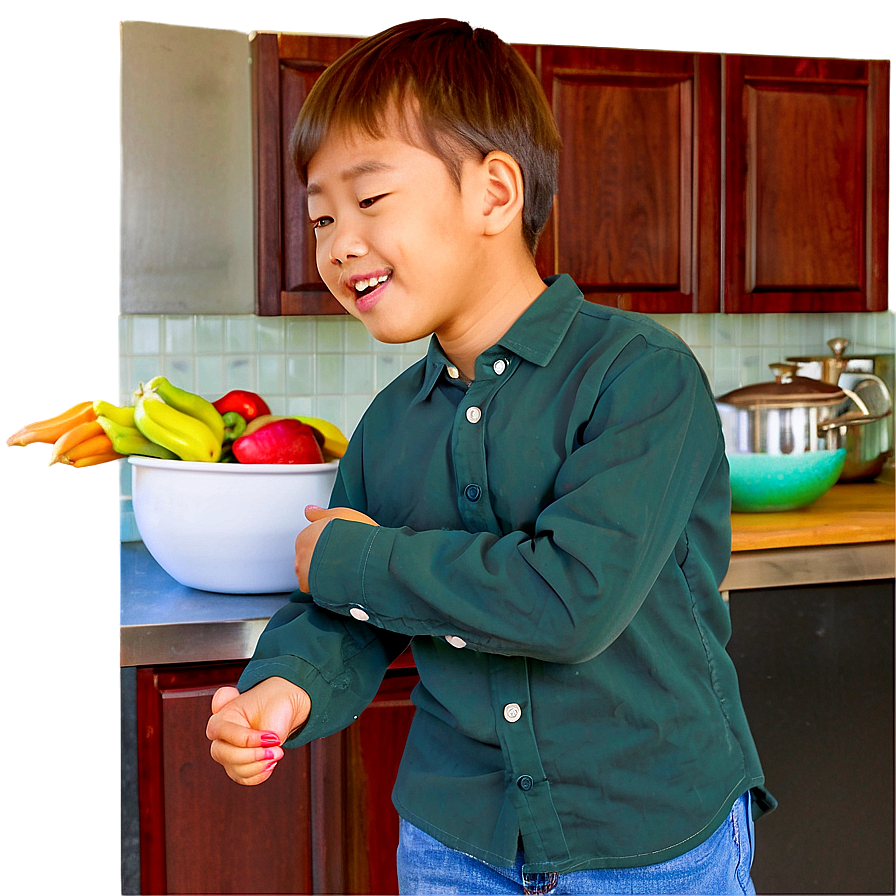 Son Helping In Kitchen Png Rln PNG Image