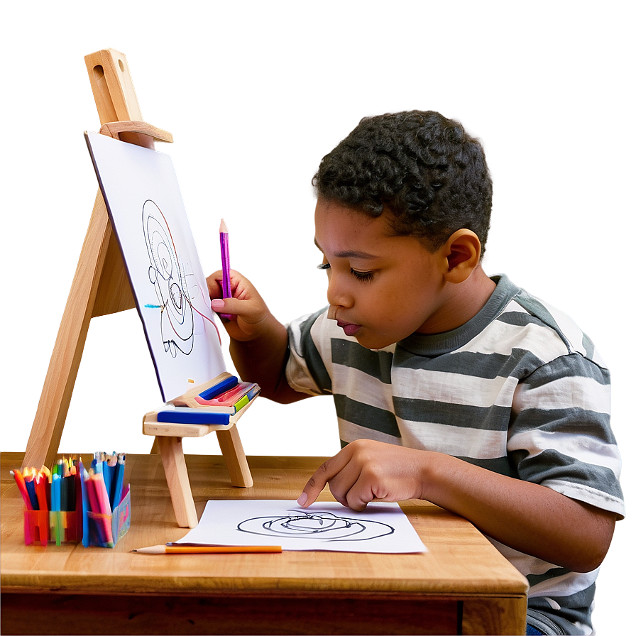 Son Learning To Draw Png Qys PNG Image