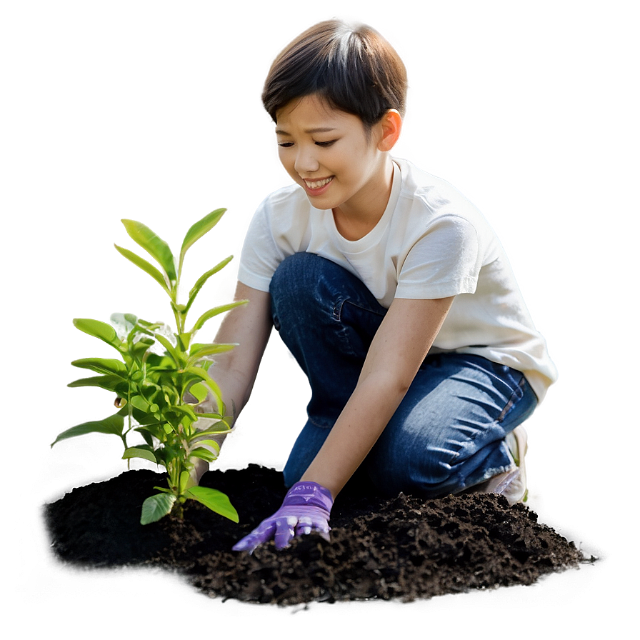 Son Planting Tree Png 06242024 PNG Image