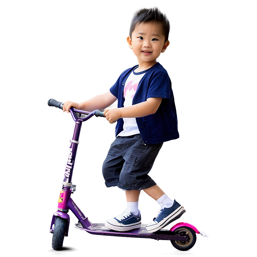 Son Riding Scooter Png 7 PNG Image