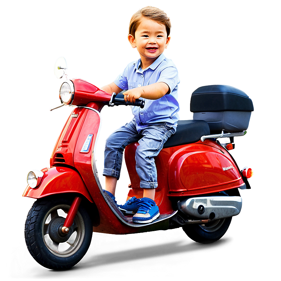 Son Riding Scooter Png Fsg PNG Image