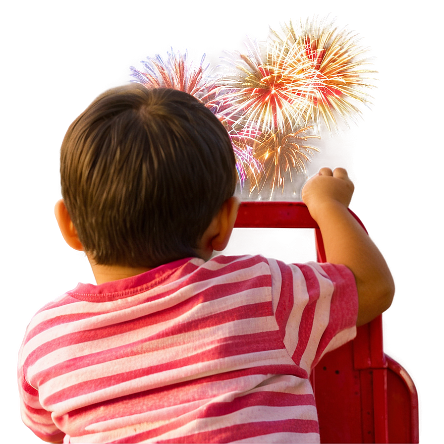 Son Watching Fireworks Png Awm PNG Image