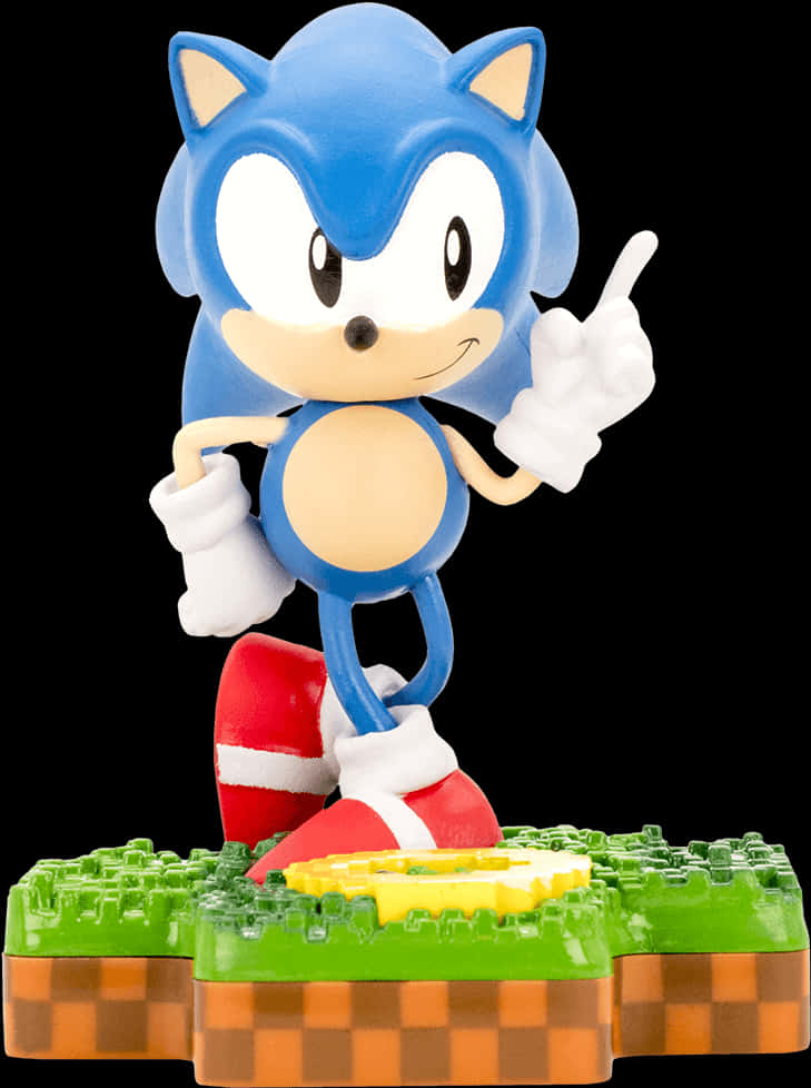 Sonic Figure Pointing Gesture PNG Image