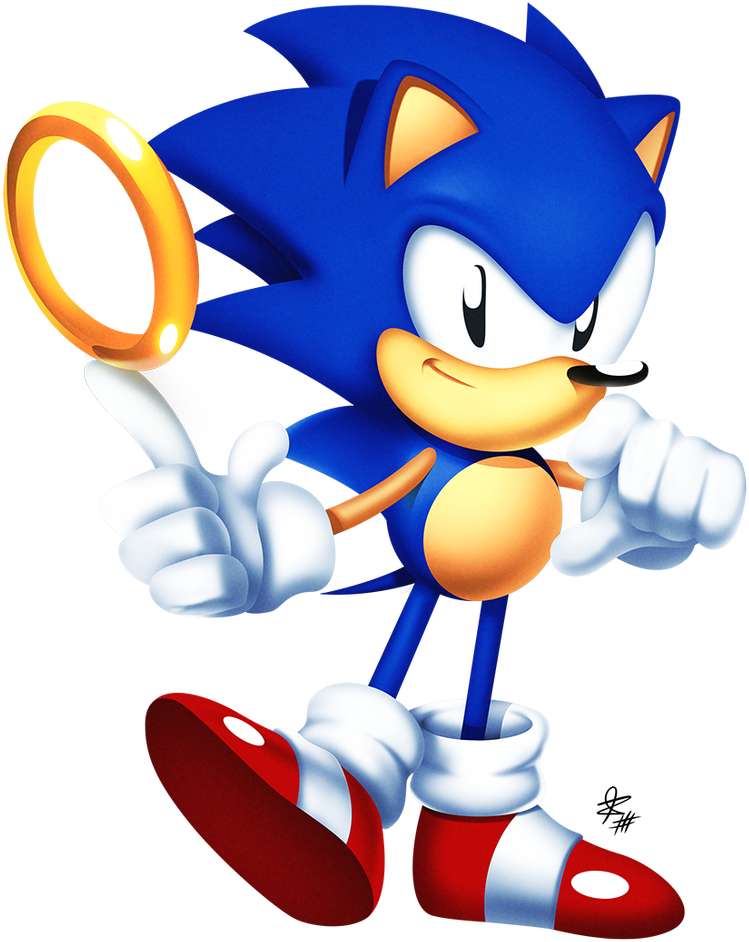 Sonic_ Holding_ Golden_ Ring PNG Image