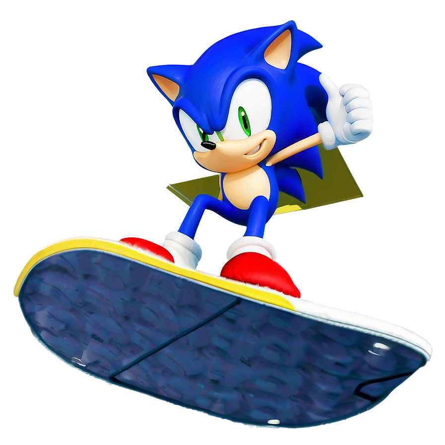 Sonic Snowboarding Downhill Png 2 PNG Image