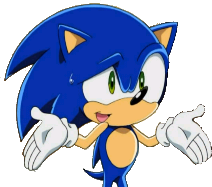 Sonic The Hedgehog Shrug Expression PNG Image