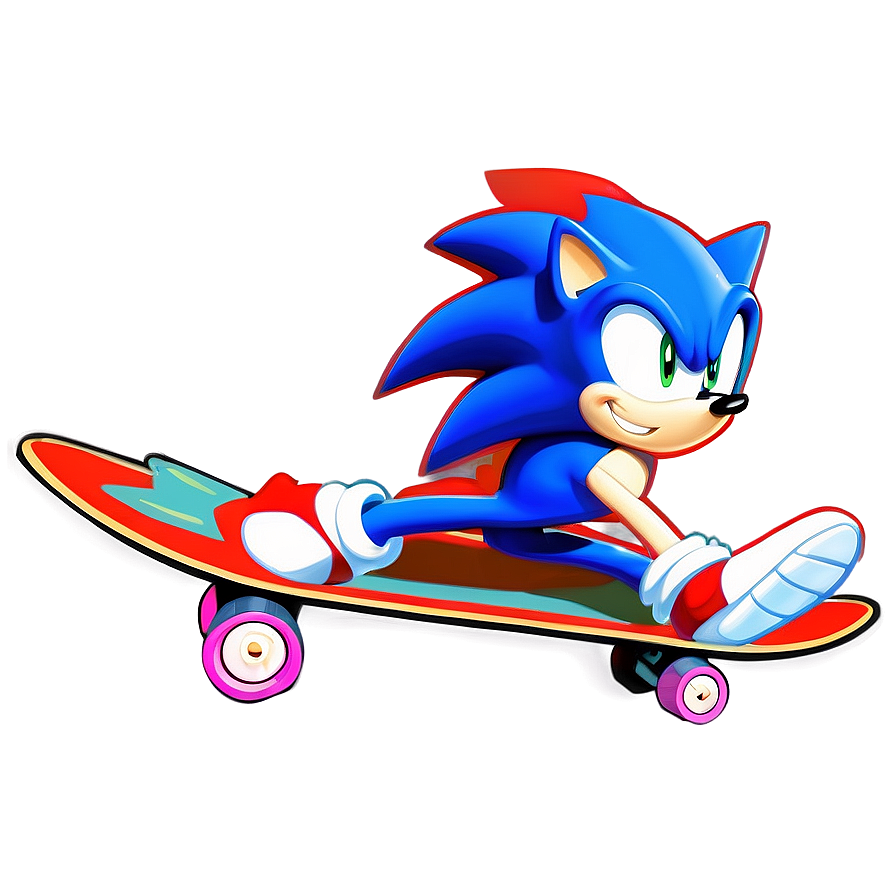 Sonic The Hedgehog Skateboarding Png 05232024 PNG Image