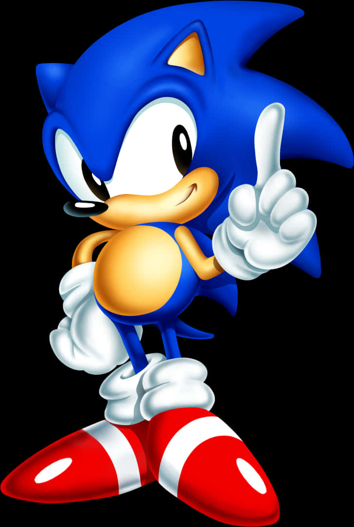 Sonic Thumbs Up Pose PNG Image