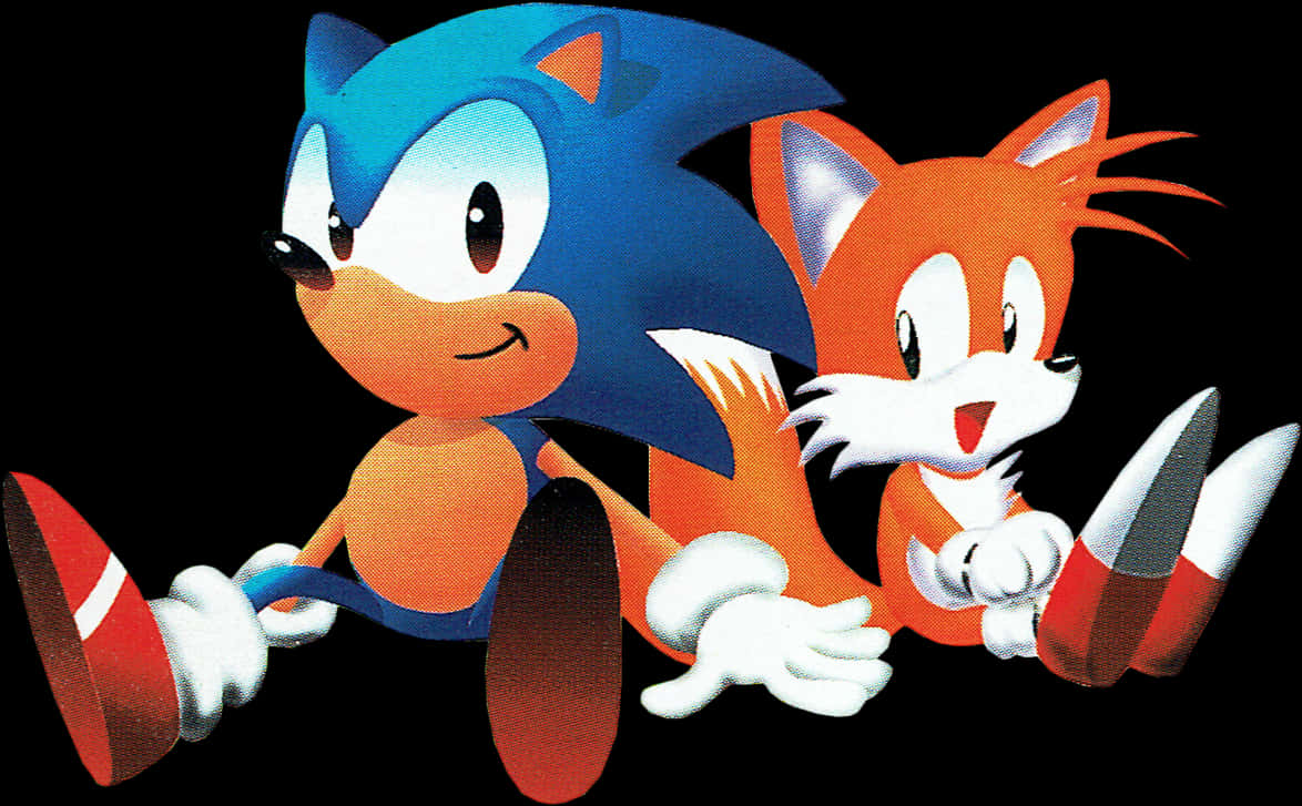 Sonicand Tails Classic Pose PNG Image