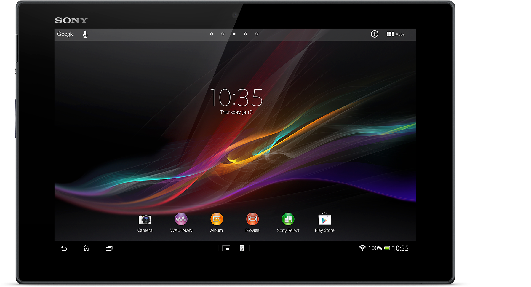 Sony Tablet Front Viewwith Colorful Display PNG Image