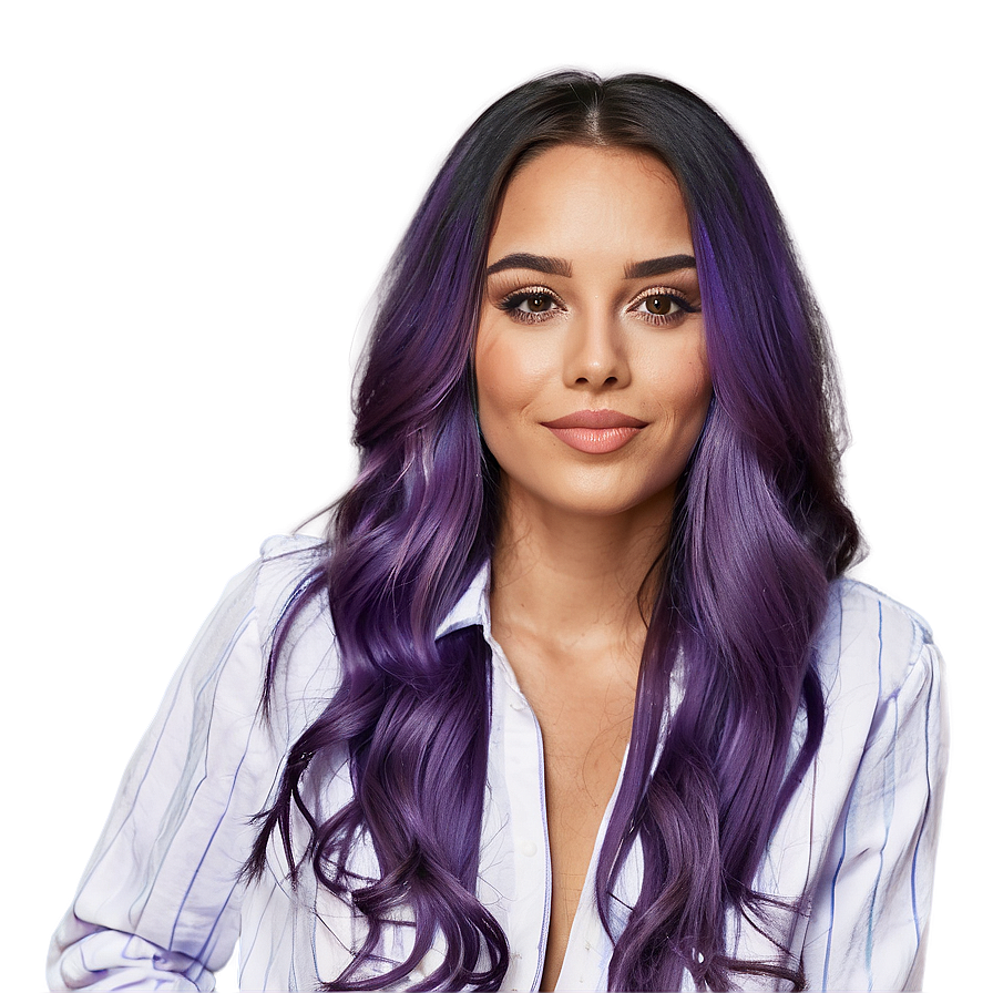 Sophisticated Purple Hair Lady Png 60 PNG Image