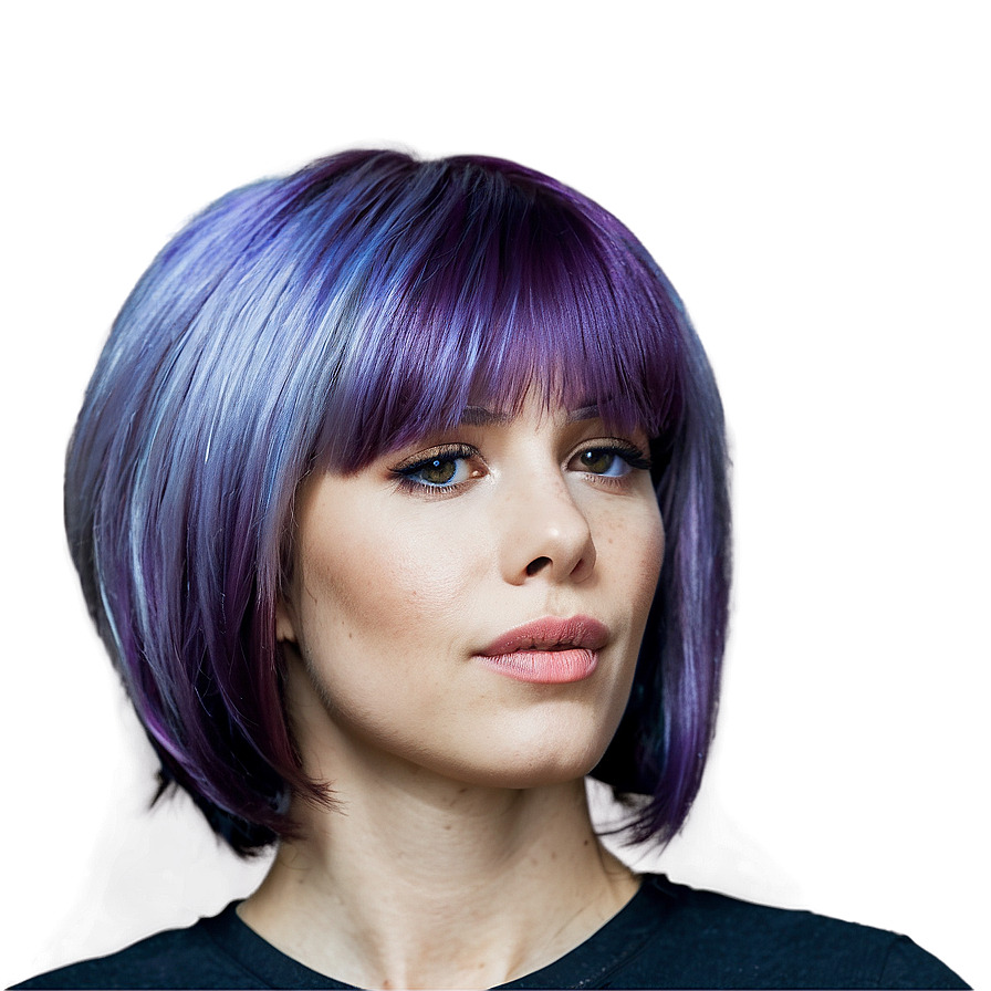 Sophisticated Purple Hair Lady Png Vmt PNG Image