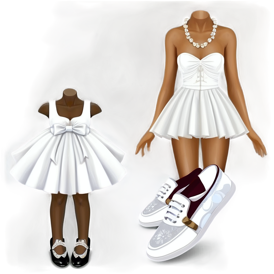 Sophisticated White Dress Attire Png Lbt75 PNG Image