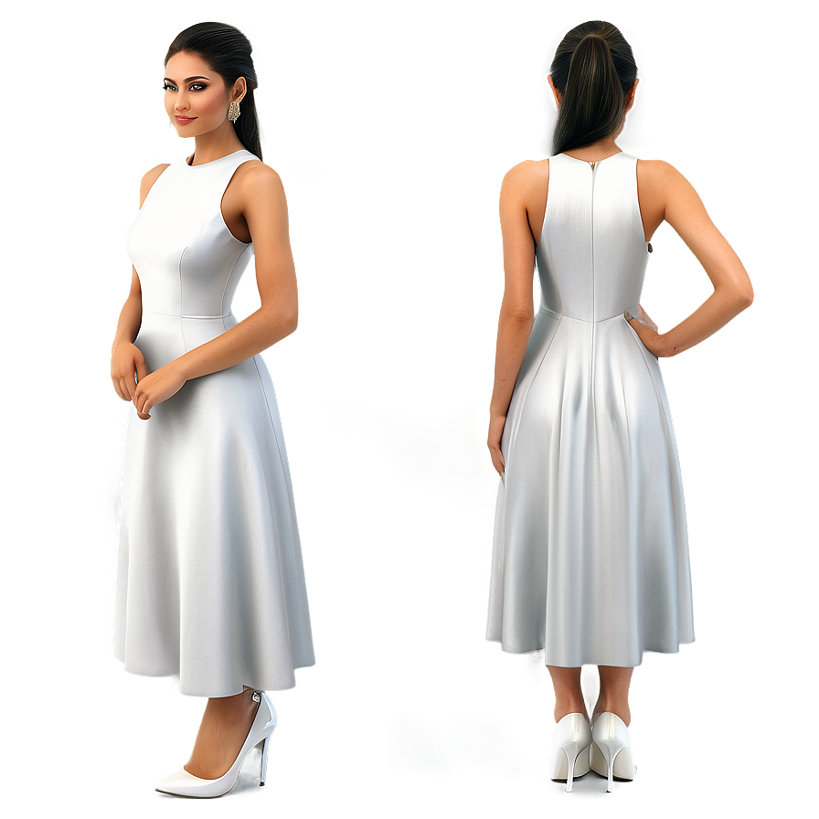 Sophisticated White Dress Attire Png Nke79 PNG Image