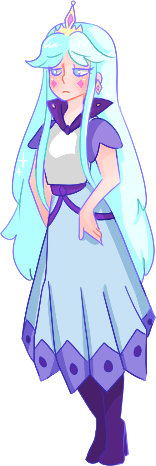 Sorrowful Blue Haired Princess PNG Image