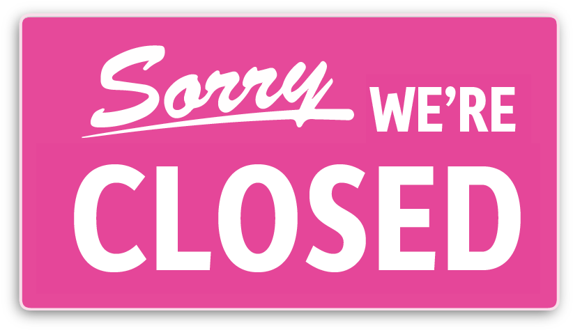 Sorry Were Closed Sign PNG Image