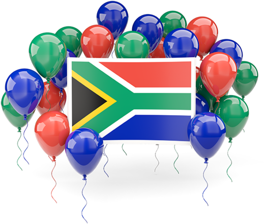 South African Flag Celebration Balloons PNG Image