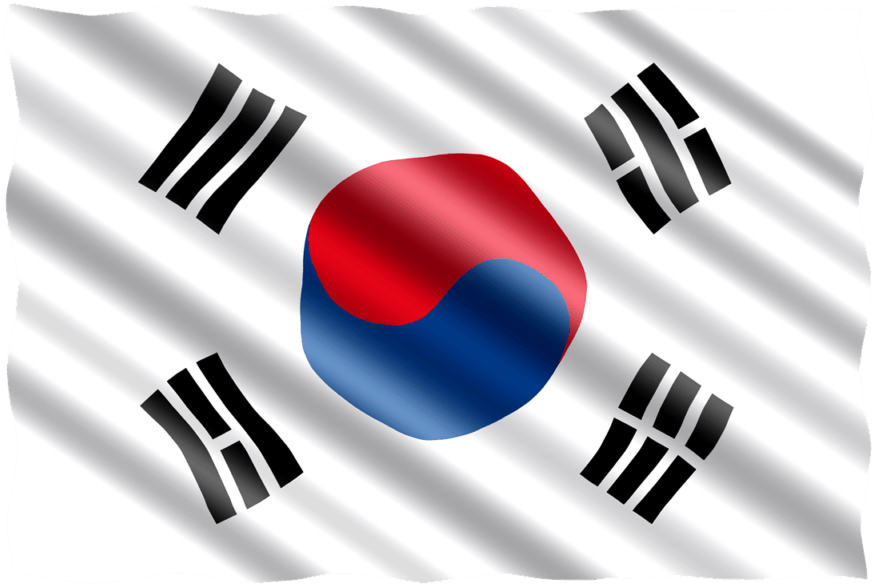 South Korean Flag Waving PNG Image