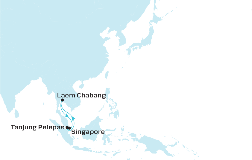 Southeast Asia Shipping Routes Map PNG Image