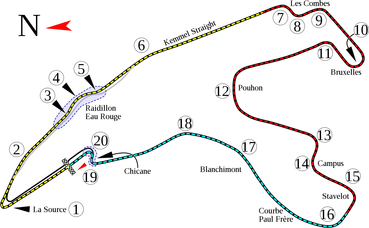 Spa Francorchamps Circuit Map PNG Image