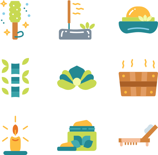 Spa Wellness Icons Set PNG Image