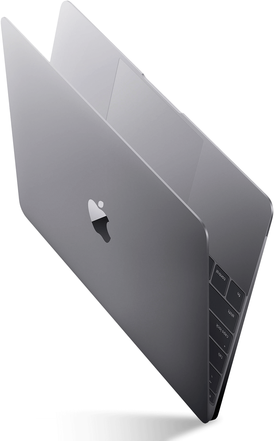 Space Gray Mac Book Closed Floating PNG Image