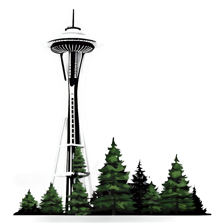 Space Needle Drawing Png 06122024 PNG Image