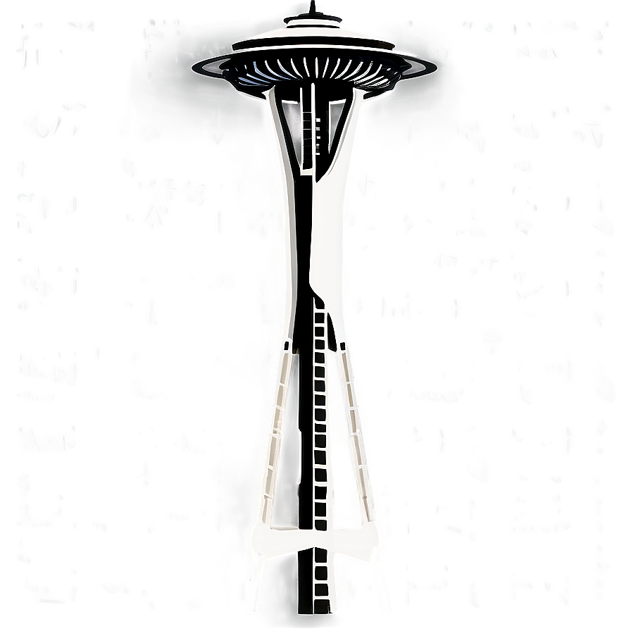 Space Needle Flat Design Png Iwo PNG Image