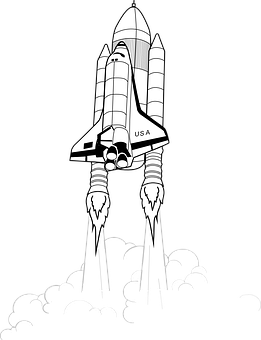 Space Shuttle Launch Illustration PNG Image