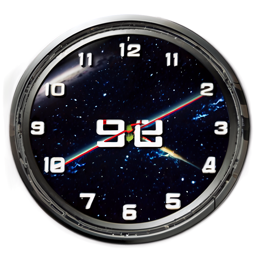 Space-themed Galaxy Clock Png 04292024 PNG Image