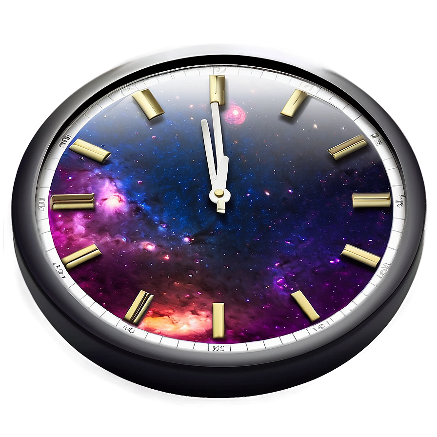 Space-themed Galaxy Clock Png 65 PNG Image