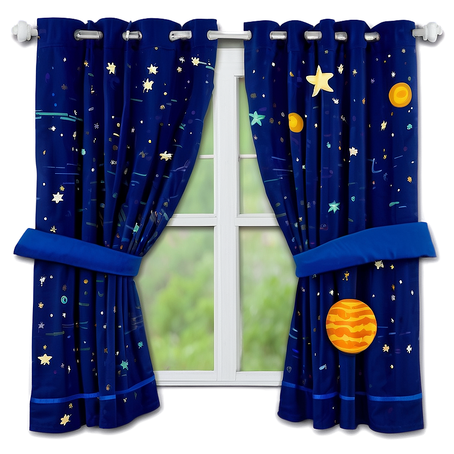 Space Themed Kids Curtain Png 24 PNG Image